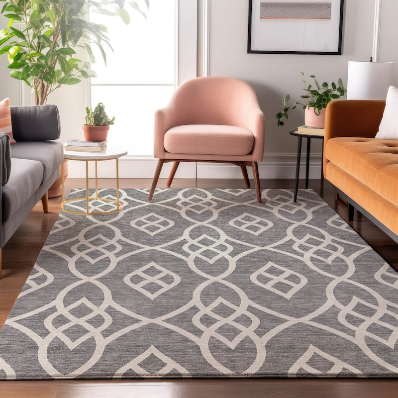 Premium Washable Super Soft Transitional Scroll Mayfield Rug - Gray - 3' x 5'