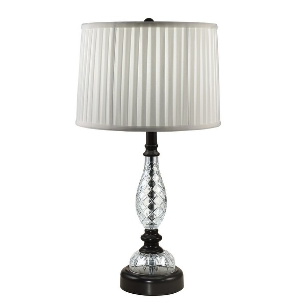 26.5" Hand Cut Crystal Table Lamp - N/A