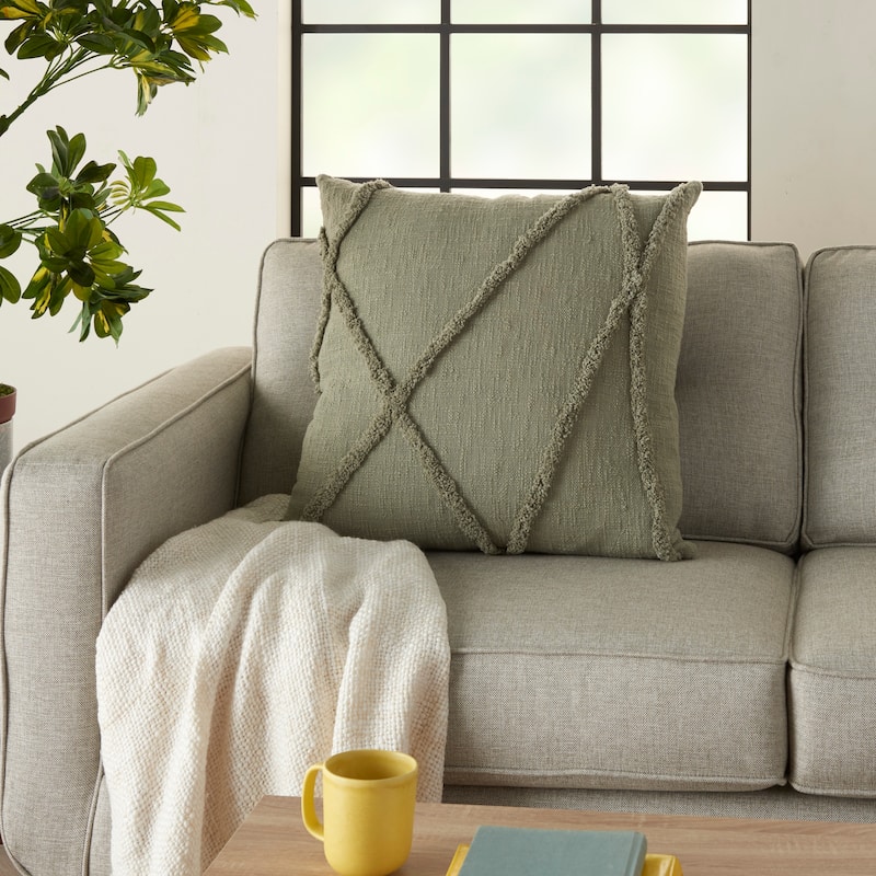 Mina Victory Distressed Diamond Boho Throw Pillow