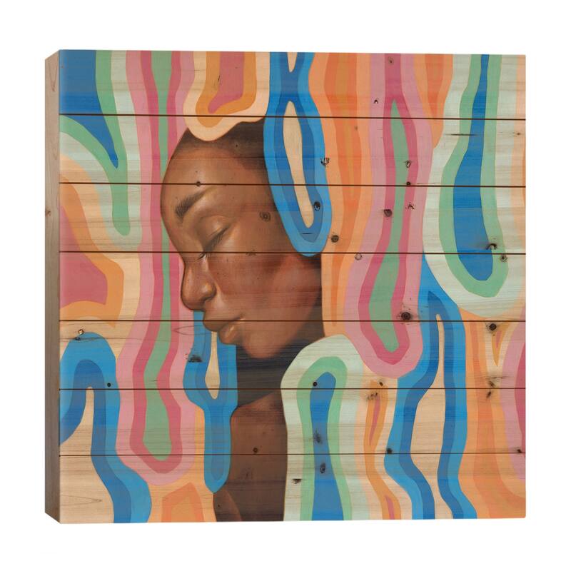 Candy Melt Print On Wood by Ejiwa Ebenebe - Multi-Color - 26x26x1.5