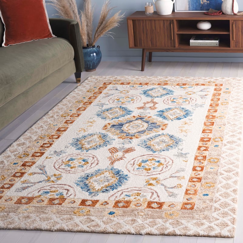 SAFAVIEH Handmade Aspen Magda Boho Wool Rug - 9' x 12' - Ivory/Beige