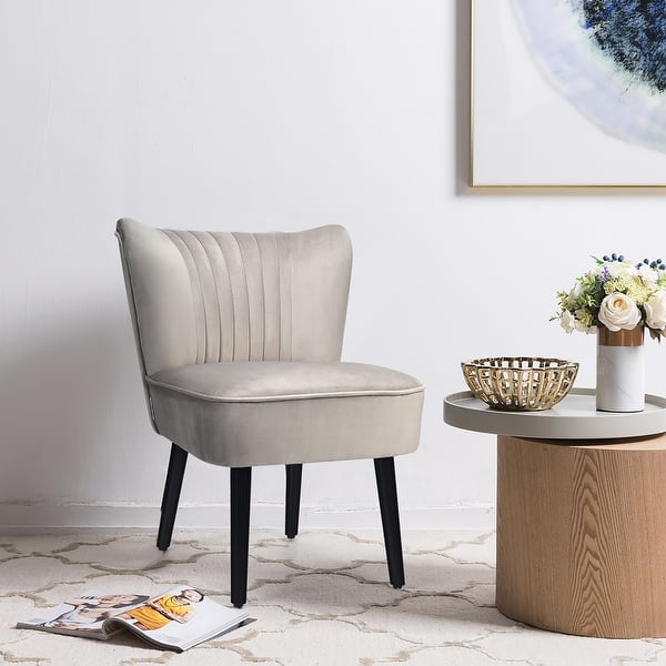 slide 2 of 33, Costway Set of 2 Armless Accent Chair Upholstered Leisure Chair Single - 23'' x 27.5'' x 30''