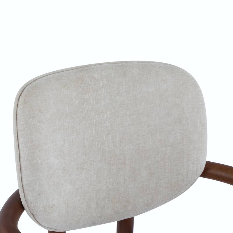 Set of 2 Upholstered Arm Chairs with Rubber Wood Accent Legs