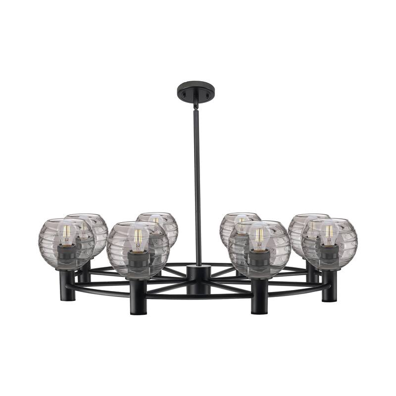 Innovations Lighting Downtown Urban - Crown Point - 8 Light 36" Stem Hung Chandelier - Matte Black
