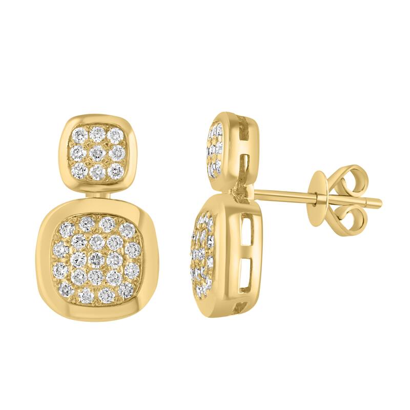 EFFY 14K Yellow Gold Diamond Pave Cluster Earrings