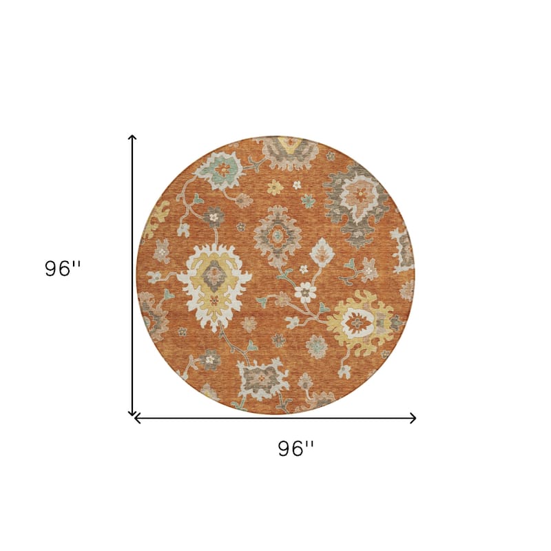 HomeRoots Floral Traditional Rectangle Outdoor Rug