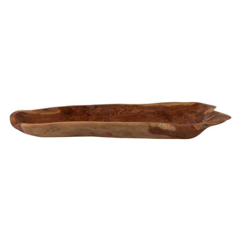 Wood Decorative Bowl Long Natural Organic Centerpiece - 39" Brown - 39" x 14" x 4"