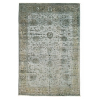 ECARPETGALLERY Hand-knotted Vibrance Light Blue Wool Rug - 6'8 x 9'11