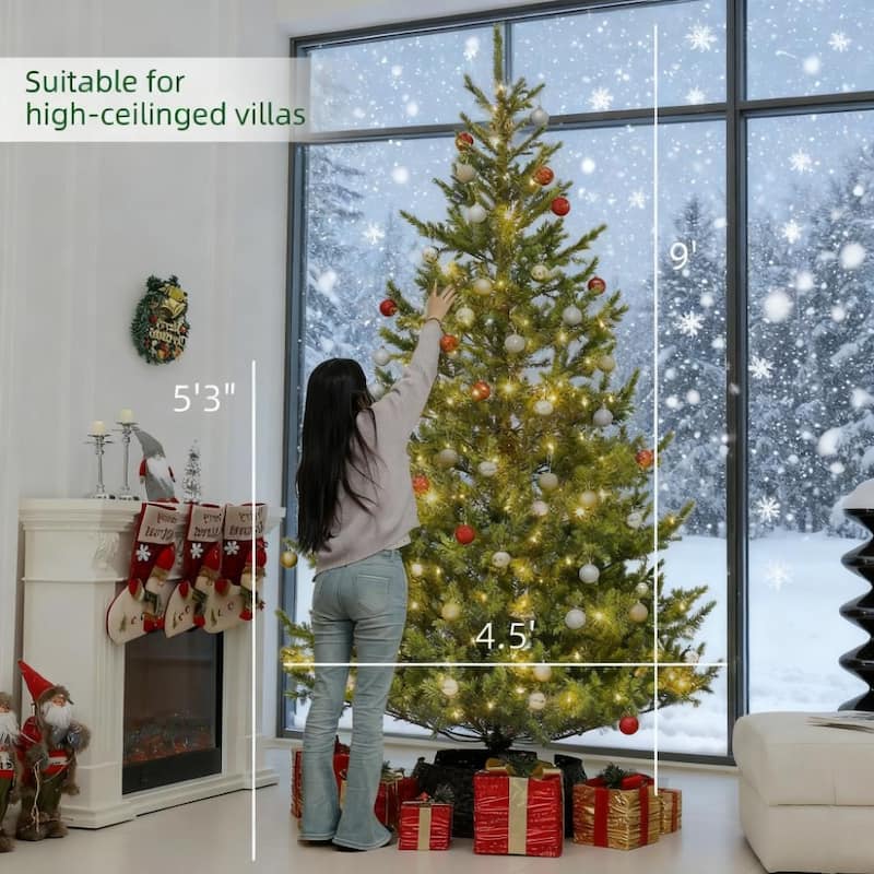 9ft Artificial Sparse Christmas Tree with Steel Stand and 4306 Tips - Green
