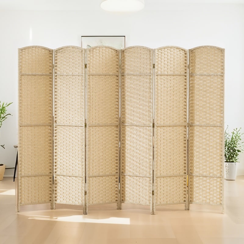 HOMCOM Room Divider, 6 Panel Folding Privacy Screen, 5.6' Tall Freestanding Wall Partition