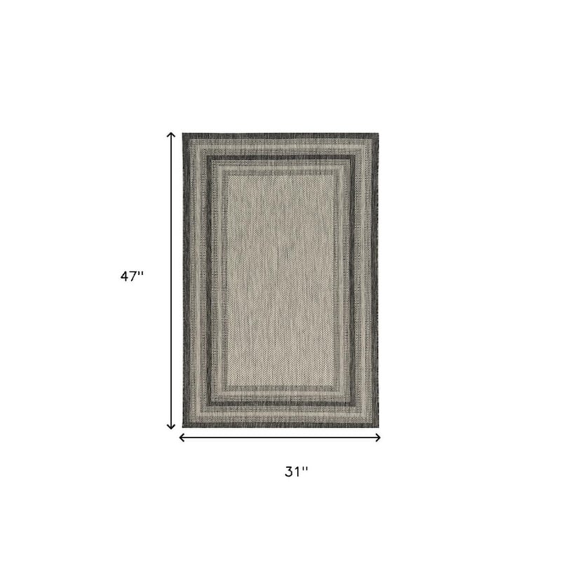 Haz Stripe Weather Resistant Timeless Grace Outdoor Rug - 3' X 4'