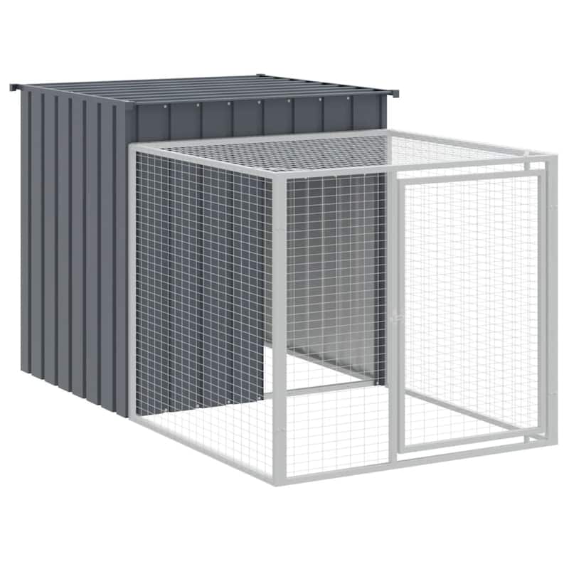 vidaXL Chicken Cage with Run Light Gray/Anthracite multisize Galvanized Steel