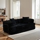 preview thumbnail 2 of 71, OVIOS Supreme Soft Fluffy Loveseat Sleeper Sofa Corduroy​ -Black