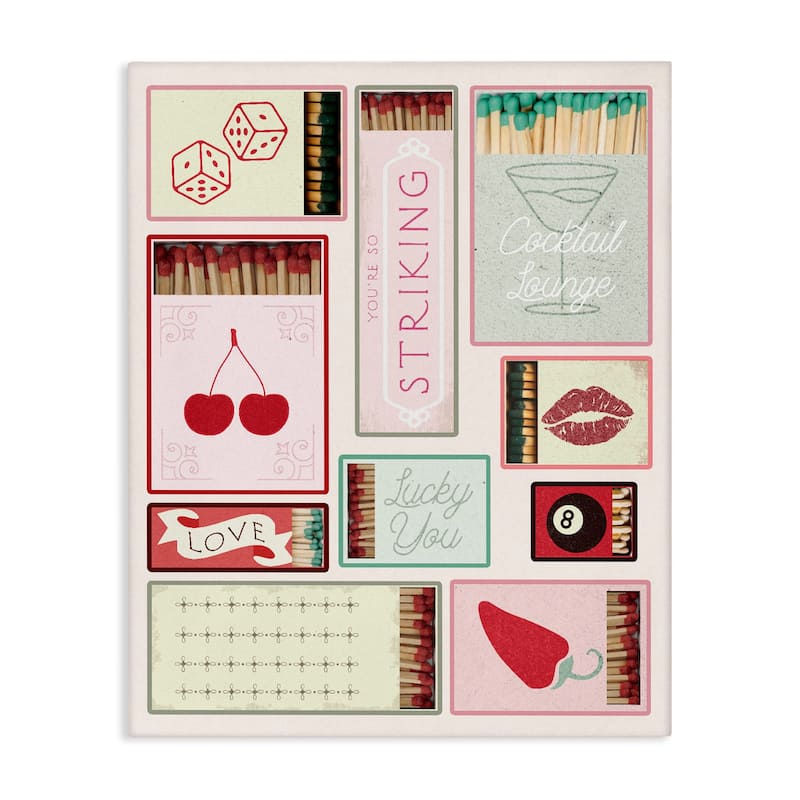Stupell Trendy Glam Matchboxes Canvas Wall Art Design By Lil' Rue - 30 x 40