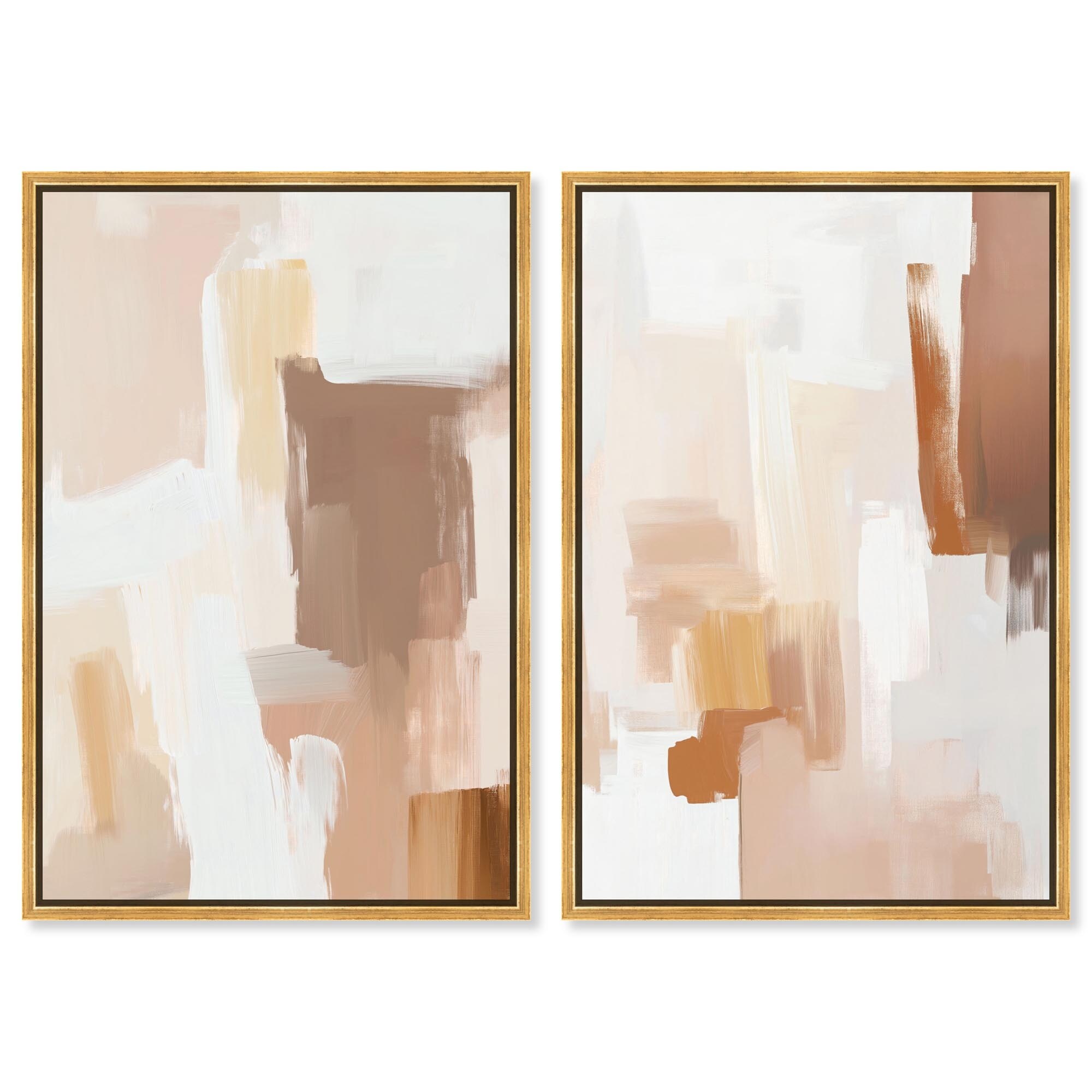 Modern Minimalist Pair Set Canvas by Art Remedy