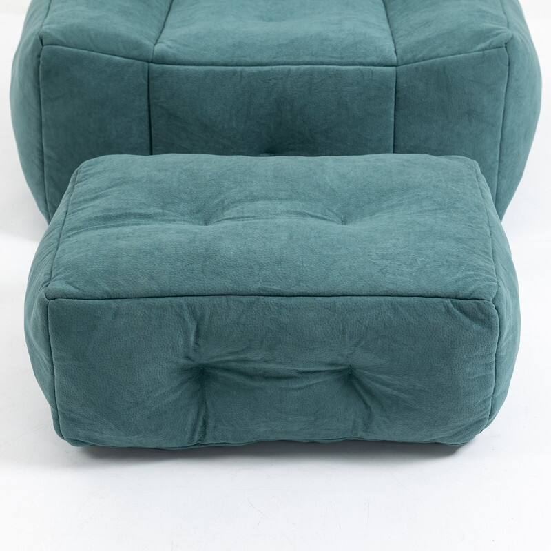 Fluffy Bean Bag Beanbag Chair with Memory Foam and Footrest