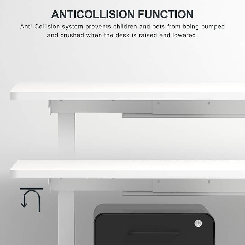 Electric Adjustable Standing Desk, 55x28-inch Home Office Workstation
