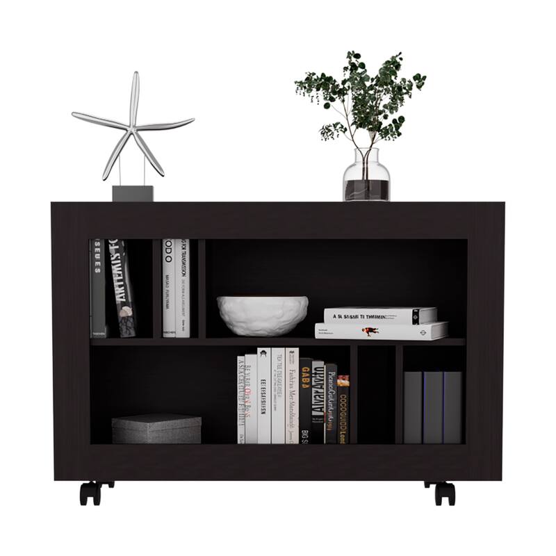 Console Table Cart With Sleek Design, 5 Shelves, 4 Casters,Easy Assembly,FSC Certified CPSIA Compliant