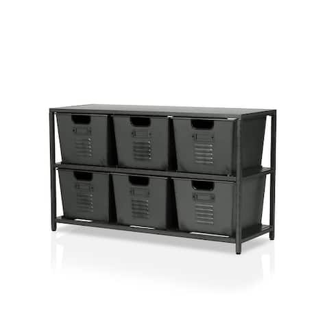 Furniture of America Copern Urban 44-inch Metal 6-bin Storage Shelf