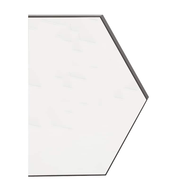 Contemporary Hexagon Wood Wall Mirror - Multiple Finishes and Sizes