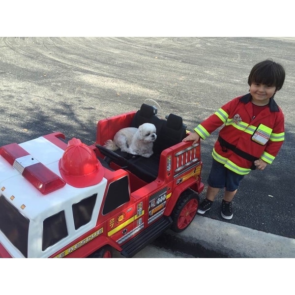 12v fire engine two seater ride on