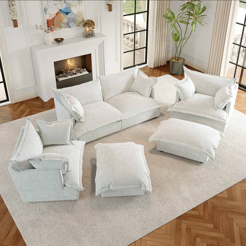 6-Piece Chenille Cloud Modular Living Room Set