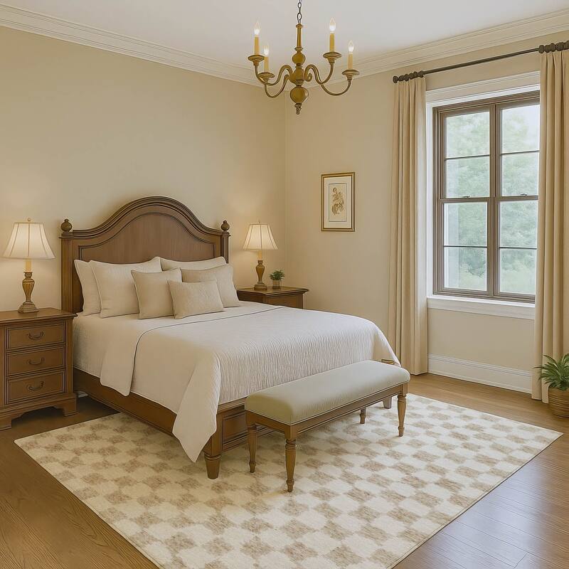 Premium Washable Super Soft Casual Checkered Mayfield Rug