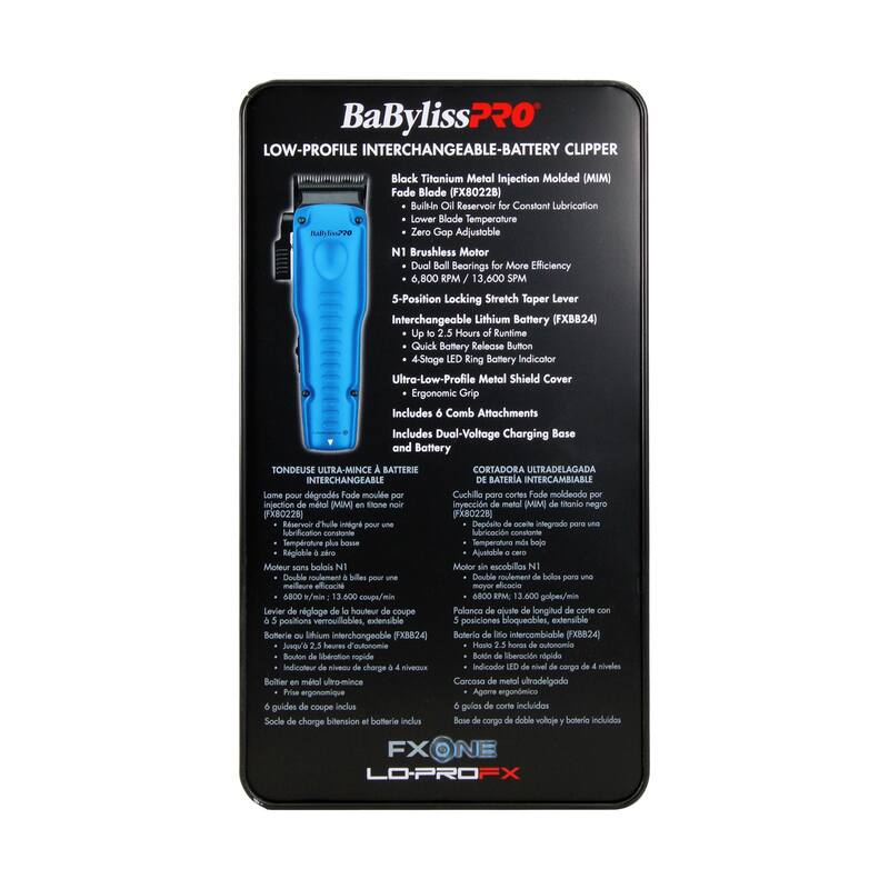 BaByliss Pro LIMITED EDITION LO-PROFX Interchangeable Battery Cordless Clipper FX829BL + Comb Set - Red