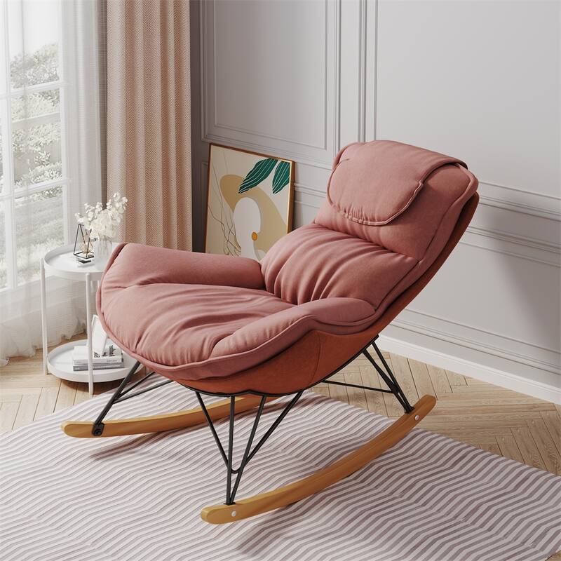 Leisure Single Rocking Chair, Detachable and Washable Seat Cushion