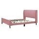 Queen Size Elegant Velvet Upholstered Platform Bed with Headboard and ...