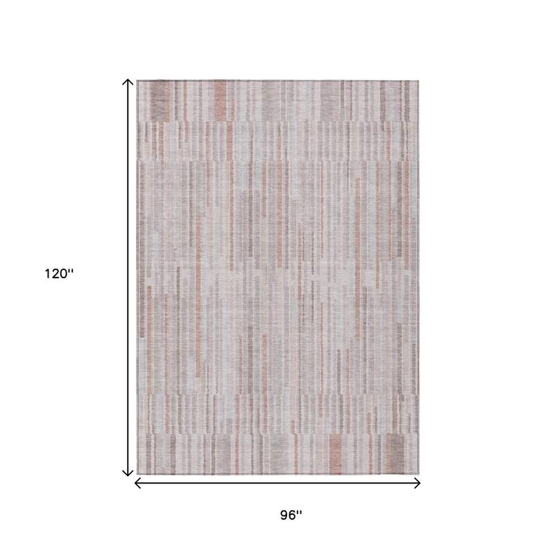 HomeRoots Striped Transitional Rectangle Outdoor Rug