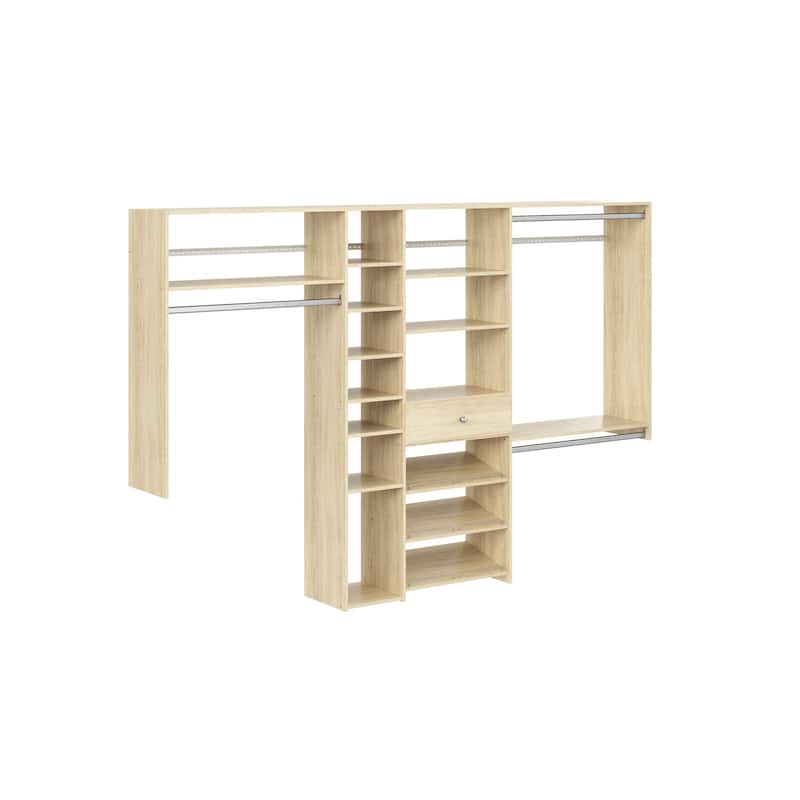 Easy Track 9 Ft. W. Premium Laminate Closet Kit - Honey Blonde