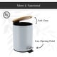 preview thumbnail 59 of 79, Stylish Trash Can with Bamboo Lid and Pedal, 2.5L Capacity - 9.2" H x 8" L x 8" W