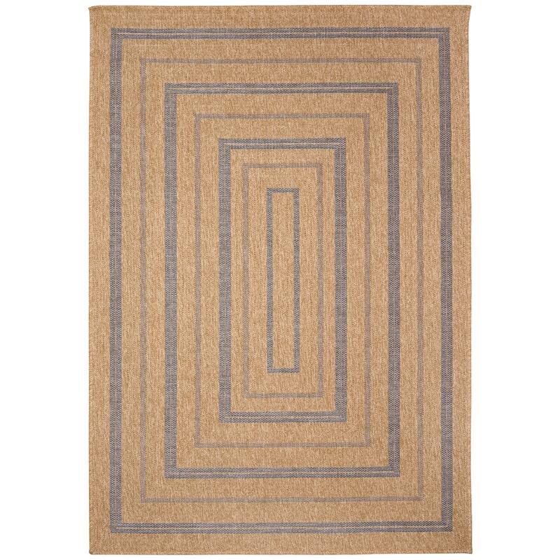 Liora Manne Sahara Multi Border Indoor/Outdoor Rug - 6'6" x 9'4" - Navy