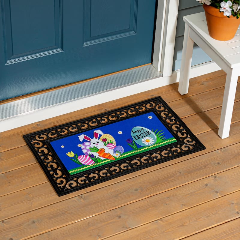 22 in. x 10 in. Happy Easter Bunny and Carrot Sassafras Switch Mat