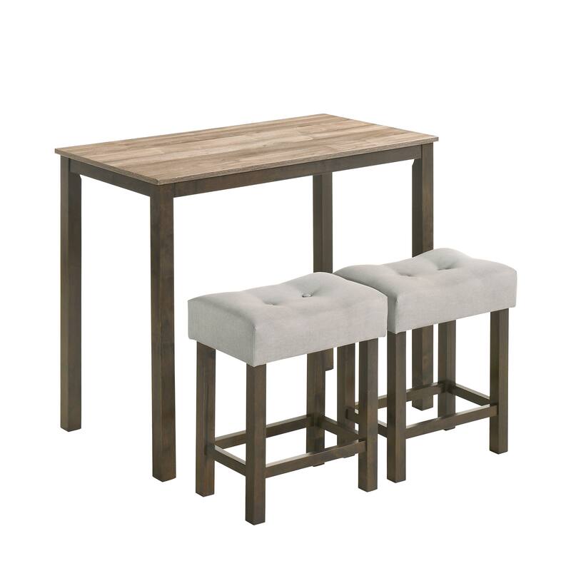 CraftPorch Classy 3-piece Counter Height Dining Set - Dark Grey