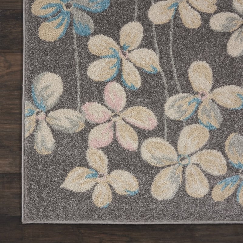 HomeRootsFloral Contemporary Rectangle Area Rug - 142' X '106' X '0.5
