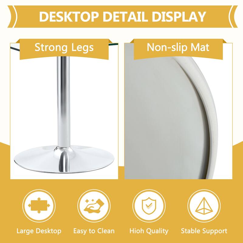 Rectangular Glass Top Dining Table with Metal Legs Modern Minimalist Design