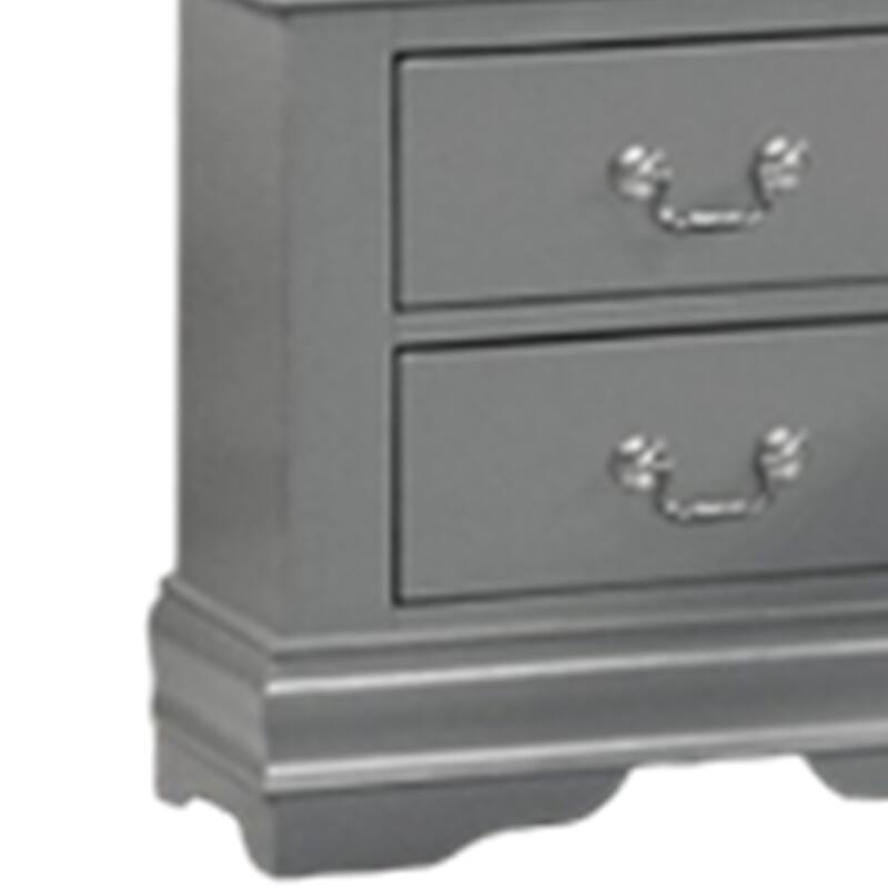 Light Gray 2 Drawer 15.5 in. W Nightstand with Sturdy Hardware and Ample Storage