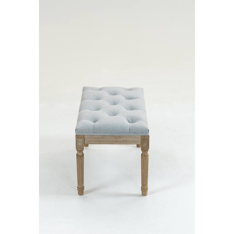 Traditional Rectangle Tufted Ottoman Bench