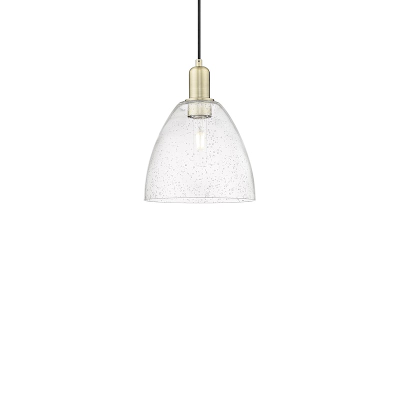 Innovations Lighting 716-1P-13-9 Bristol Pendant Bristol 9" Wide Mini - Antique Brass / Seedy