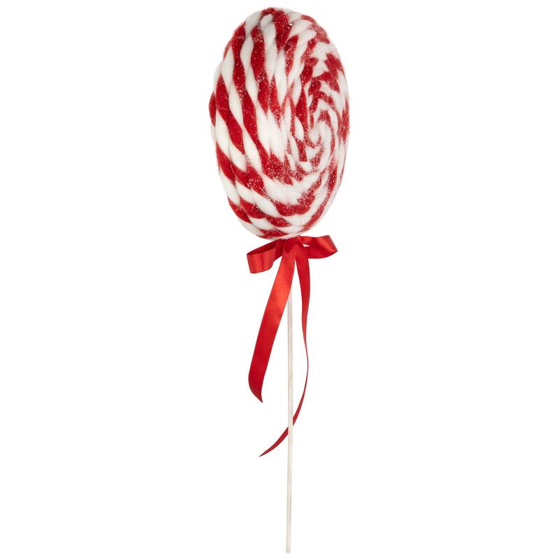 Twisted Yarn Peppermint Lollipop Christmas Pick - 19.25"