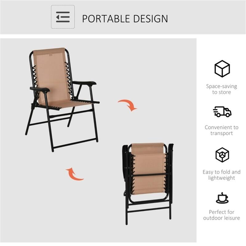 Mesh Fabric Outdoor Folding Chair with Armrest, Foldable and Steel