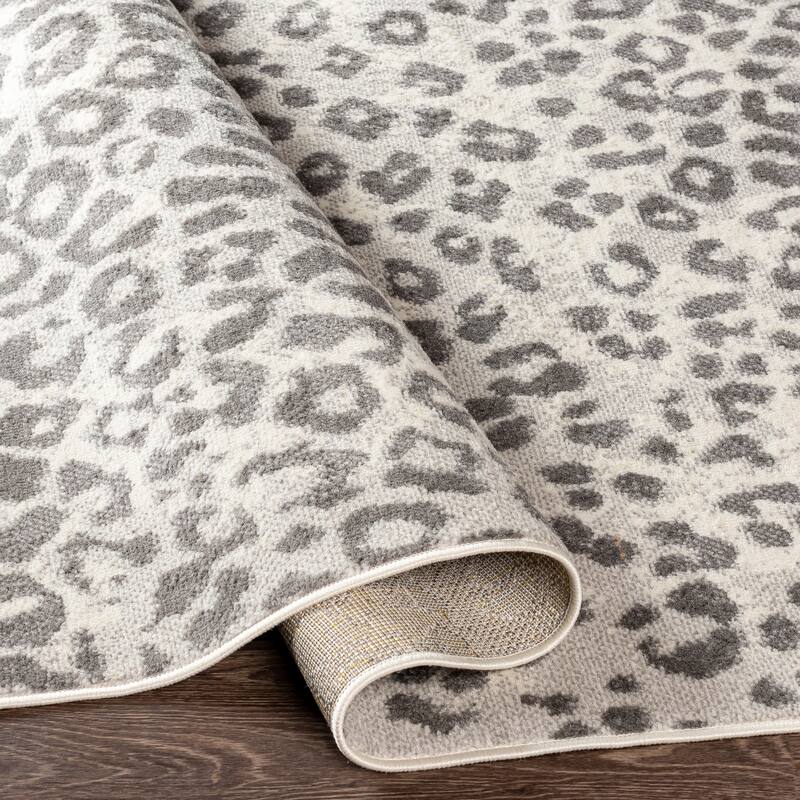 Livabliss Zoran Neutral Leopard Print Area rug