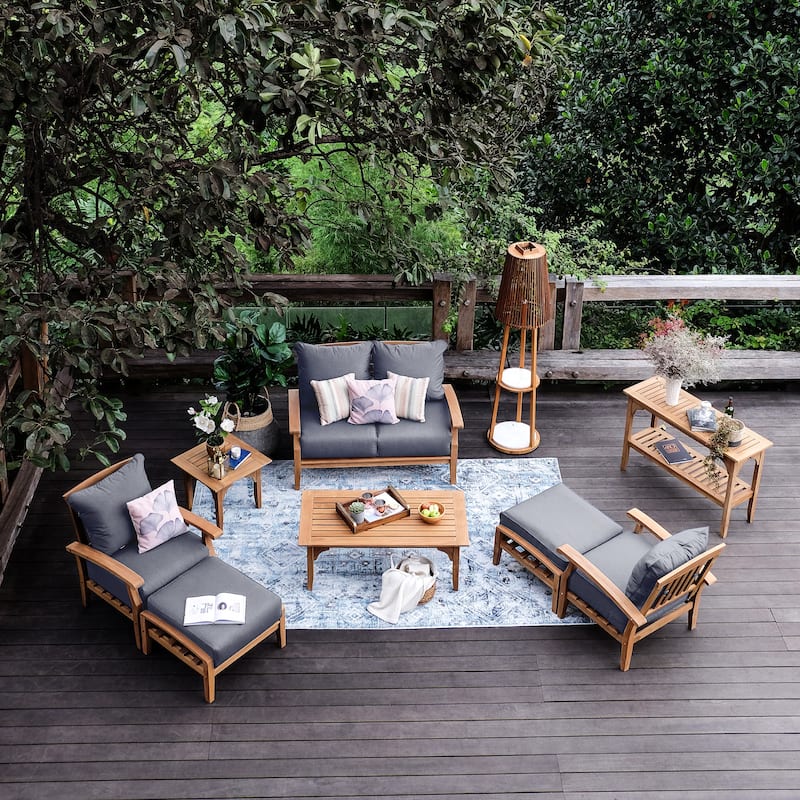 Cambridge Casual Leon 7-piece Teak Patio Conversation Set