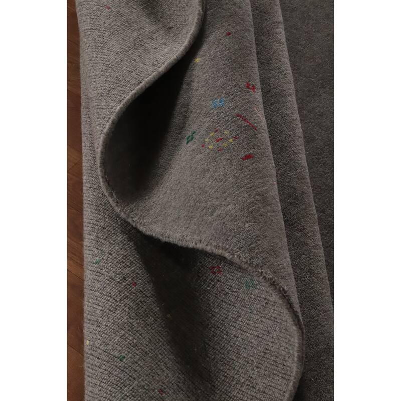Hand Knotted Oriental 100% Wool Carpet Tribal Tribal Greys & Charcoal Gabbeh Area Rug - 12' 1'' X 9' 1''