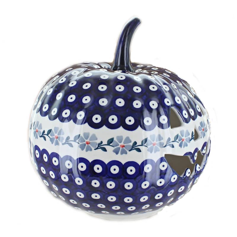 Blue Rose Polish Pottery L022-Manufaktura Large Pumpkin