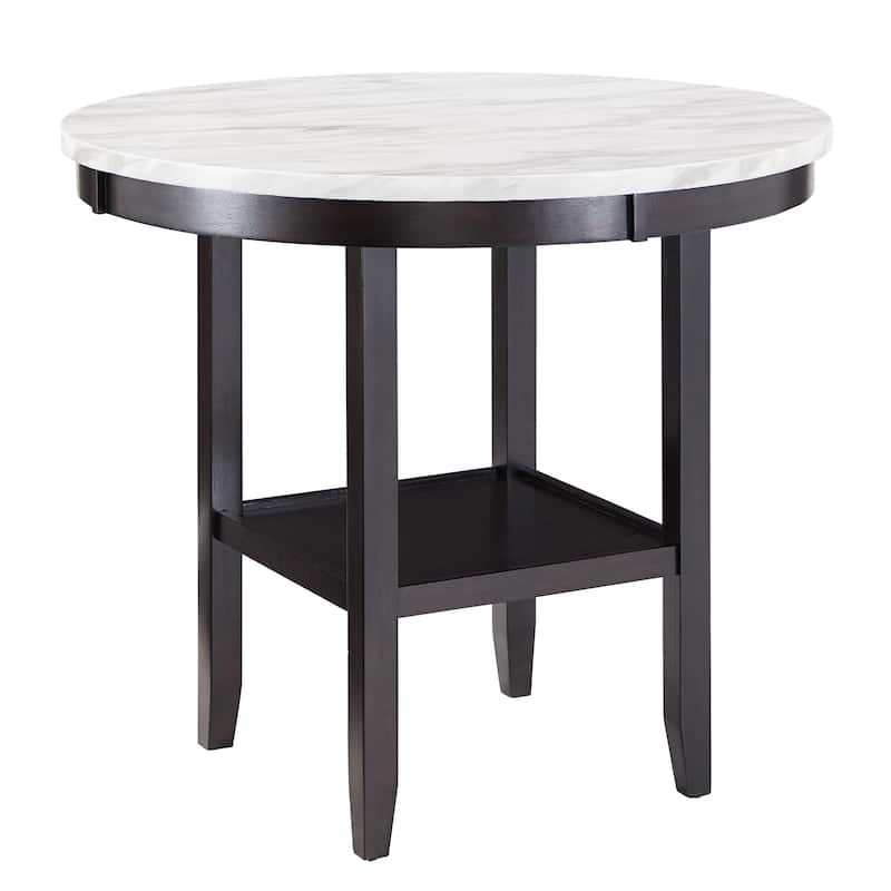 Balmforth White Faux Marble Round Counter Height Table by iNSPIRE Q Classic