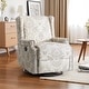 preview thumbnail 1 of 13, Linen Manual Swivel Base Recliner Chair with Footrest BEIGE