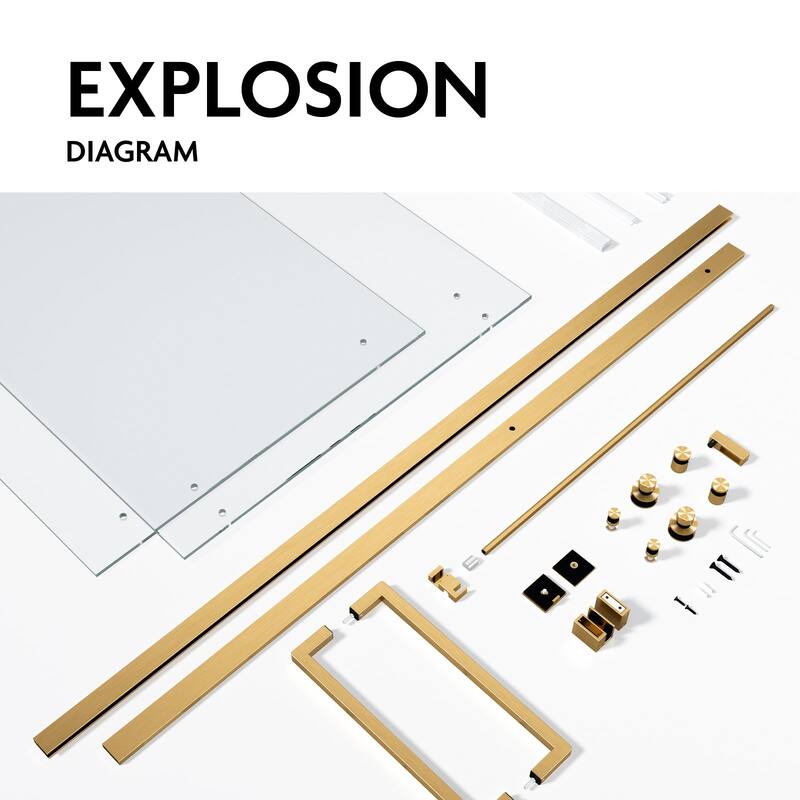 Glassic SI Series 44" - 48" W x 75" H Contemporary Frameless Single Sliding Shower Doors With 3/8" Clear Tempered Glass